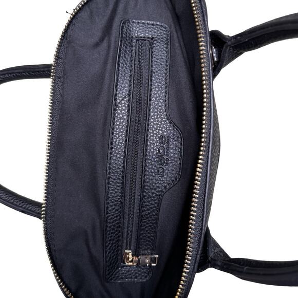 BEBE Logo Crossbody Handbag Purse Black Pebbles Leather Missing Strap Y2K 12X8 - Picture 5 of 6